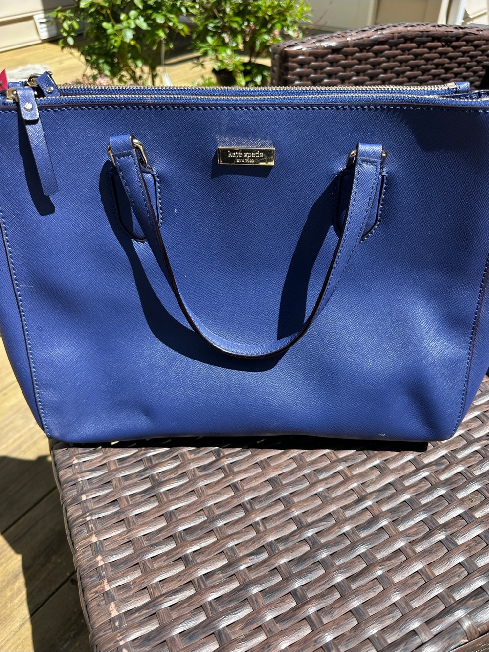 Kate Spade Laurel Way Leigh Ann Navy Tote Bag